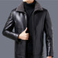 Young Men's Slim Men's Leather Jacket  Fashion Plus Velvet Thick Lamb Wool Jacket
