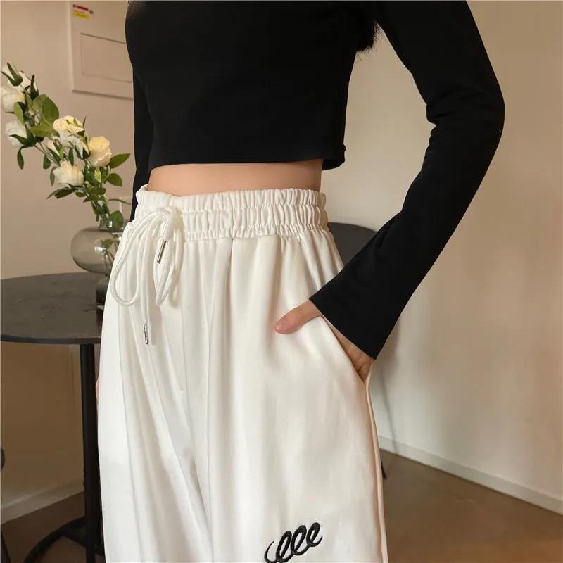 Thin Cotton Sports Trousers Women's Loose-fitting Outer Wear Korean Style Fashion Slim High-waisted Footwear Trousers
