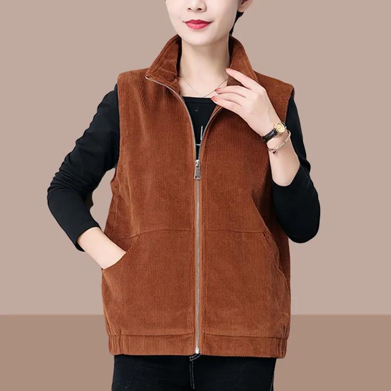 Corduroy Vest Spring and Autumn Casual Loose Outer Wear All-match Vest Jacket