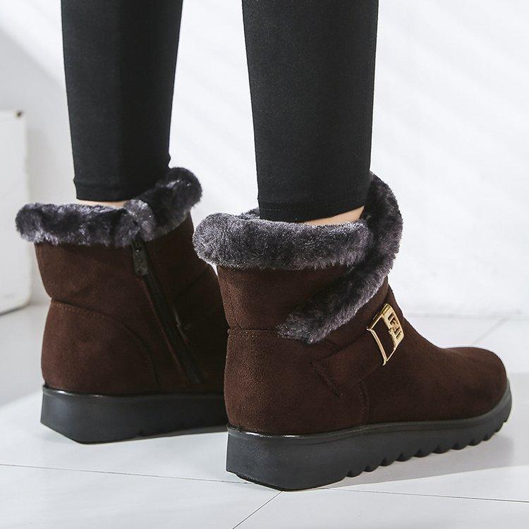Women Snow Boots Winter Warm Thick Fur Boots Non Slip Flat Couple Boots Ankle Booties Woman Outdoor Footwear