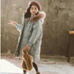 Girls' Warm Cotton Clothes Korean Version Plus Velvet Thick Down Padded Coat Windproof Winter Clothes