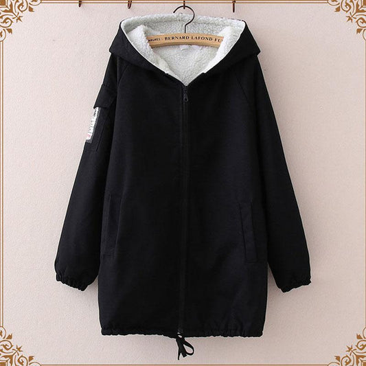 Plus Size Women's Winter Western Style Loose Age Reduction Fashion Plus Velvet Thick Windbreaker Jacket Women