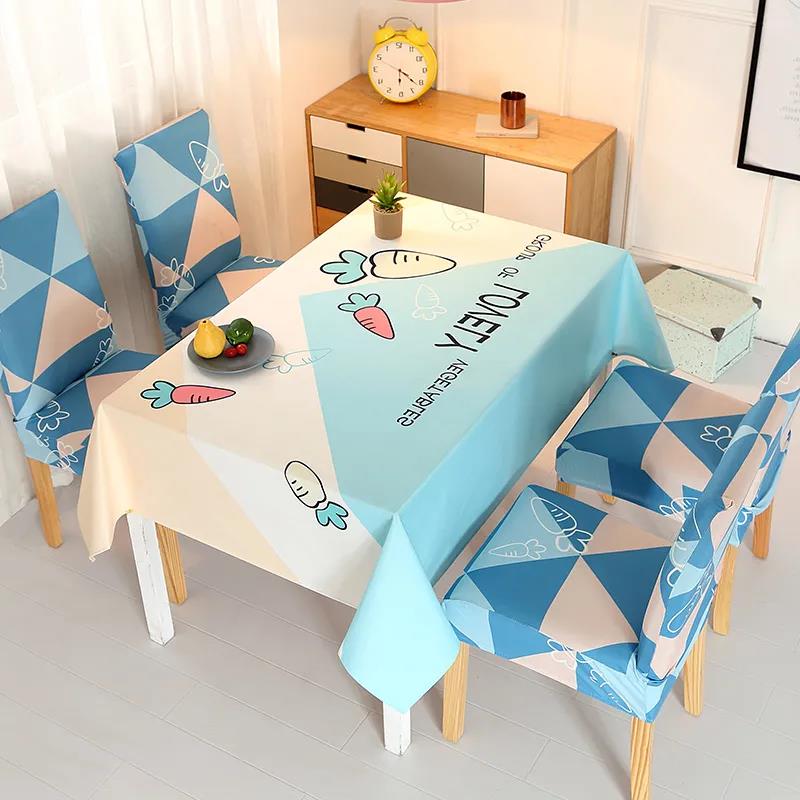 Two-piece Printed Chair Cover Home Dining Chair Cover Full Elastic Stool Cover