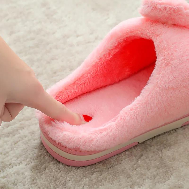 Cotton Slippers Women's Autumn and Winter Warm Indoor Non-slip Thick Bottom Thickened Plush Cotton Slippers