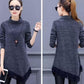 Spring and Autumn Turtleneck Large Size Women's Long Sleeve Fringed Knit Sweater Mid-length Slim Bottoming Shirt