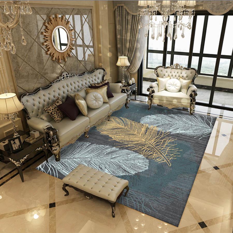 European American colorful feather pattern Carpet Large Size Carpet Bedroom Rug Non-slip Floor Mats