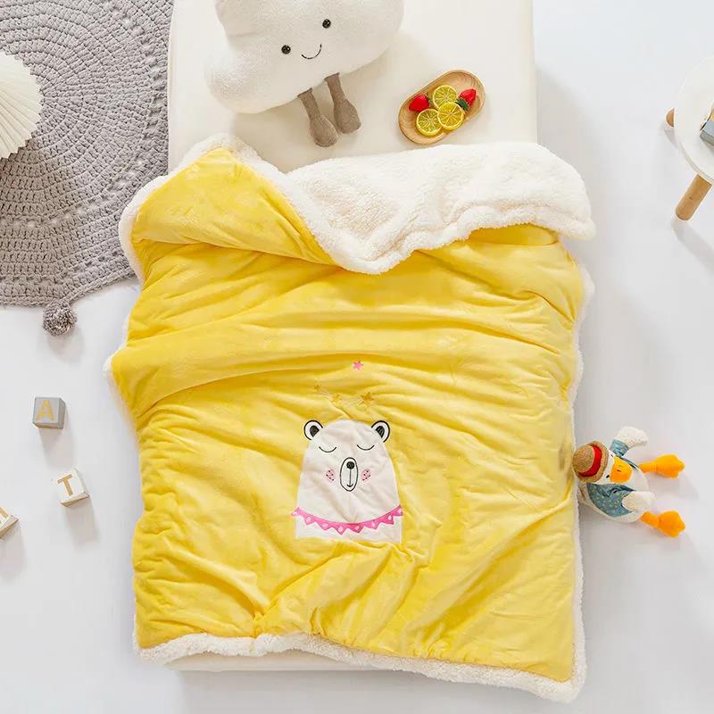 Winter Plush Warm Baby Quilt Newborn Baby Quilt Small Wool Blanket Children's Quilt Thickened In Autumn and Winter