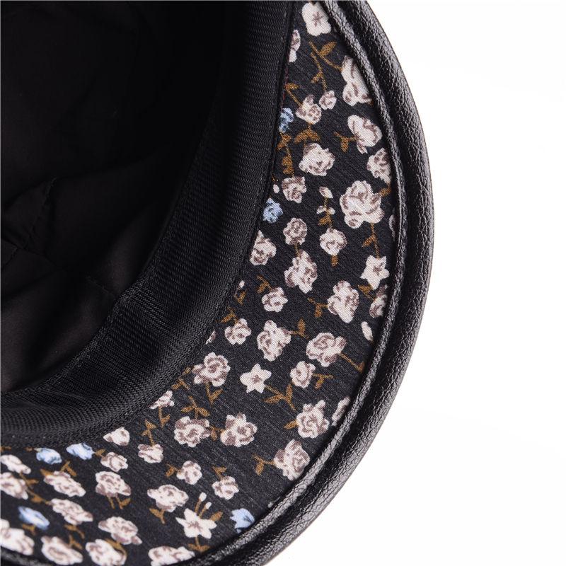 Women's Octagonal Beret Hat Wool Blend Plaid Flower Diamond Hat Autumn and Winter Mother Hat Middle-aged Elderly Baker Hat