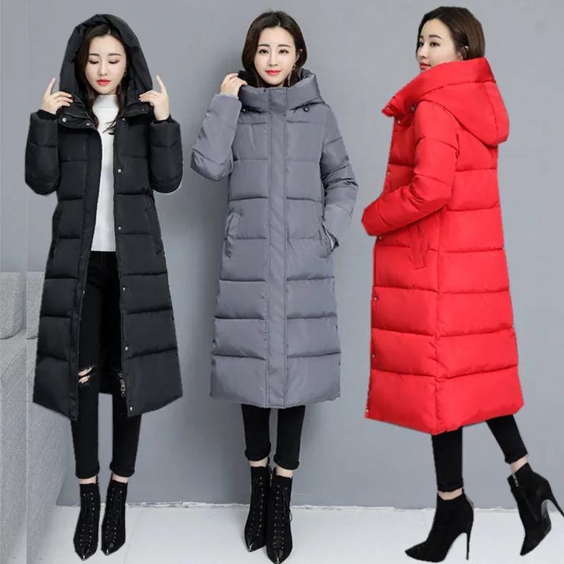 Long Parkas Down Coat Women Winter Jacket Windbreaker Hooded Slim Plus Size Parkas Coats Down Jackets