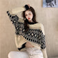 Sweater Autumn  Winter Loose Long-sleeved Women's Fashion Retro Round Neck Casual Padded Pullover Knitted Top