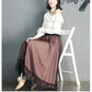 Double Side Wearable Lace Pleated Skirt Women's Large Size High Waist Mid-length Slim Mesh Skirt A-line Pleated Lace Long Skirt