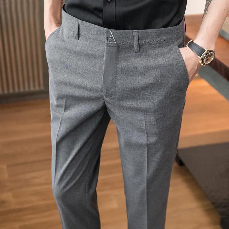 Summer Thin Suit Pants Straight Leg Men's Casual Business Suit Pants