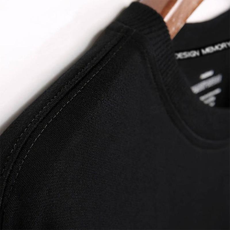 Pure Cotton Men's Sweater Autumn Sweatshirts Plush Thickening Long-sleeved Men's Loose Thick Round Neck Large Size