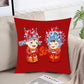 Big Horn Deer Printing Pillow Car Waist Pillow Home Sofa Pillow Soft and Relaxing Artifact