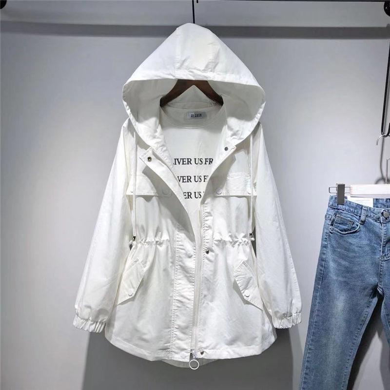 Women Trench Coat Long Sleeve Short Windbreaker Turn-down Collar Casual Overcoat Female  Streetwear