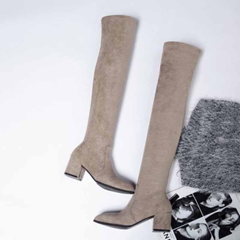 Over-the-knee Boots Women's Autumn and Winter High-heeled 5cm Stovepipe Boots Long Tube Women's Boots All-match Boots