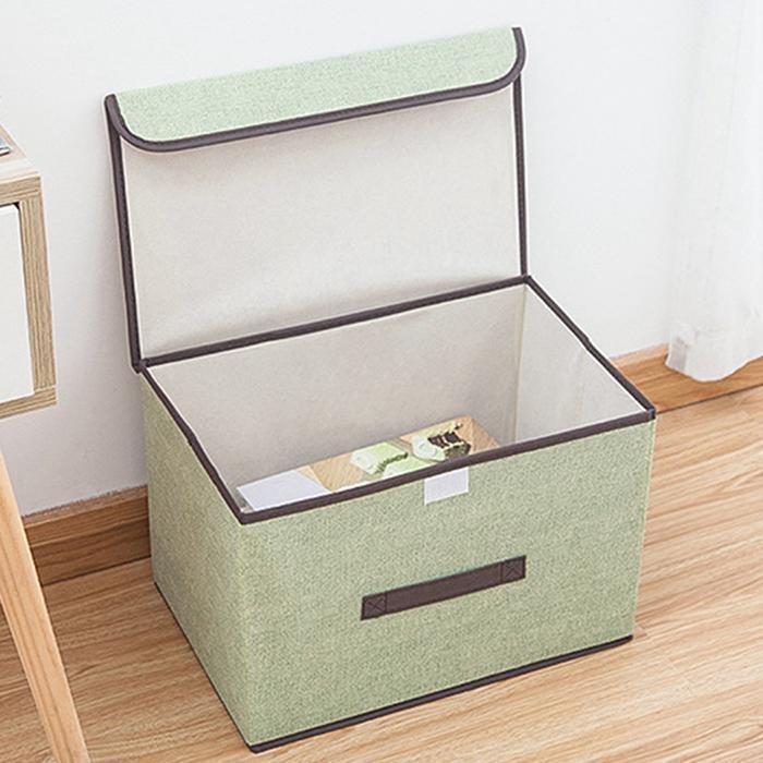 Fabric Household Double Cover Storage Box Organizer Box Basket Cotton Linen Container