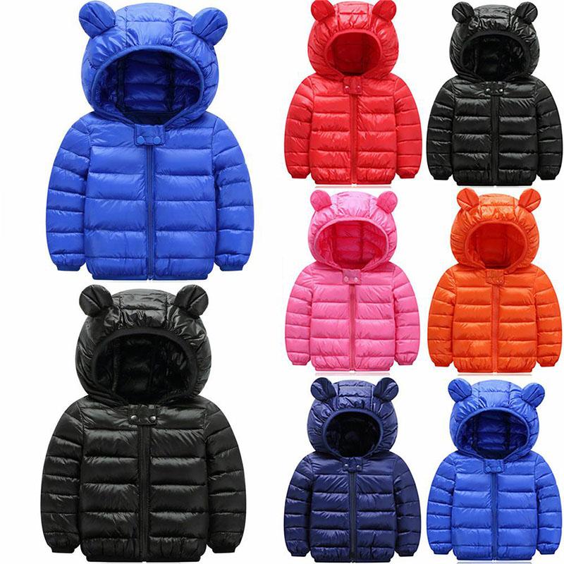 Middle and Small Children's Padded Jacket Short Newborn Infant Padded Jackets Lightweight Down Padded Jacket Plus Velvet Thick Warm Coat