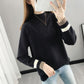 Sweater Autumn/winter Women's Clothing Half High Neck Loose Loose Outer Wear Short Sweater Inner Warm and Western Style All-match Bottoming Shirt