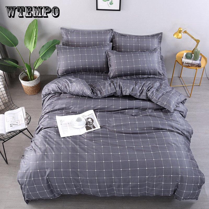 WTEMPO Soft Cotton Bedding Set Banana Leaf Duvet Cover Set Bed Linen King/Queen/Full/Double/Twin