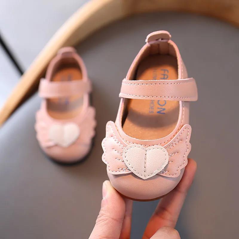 Girls Single Princess Shoes Shallow Children's Flat Shose Kid Baby Bowknot Shoes 2021 Spring Autumn