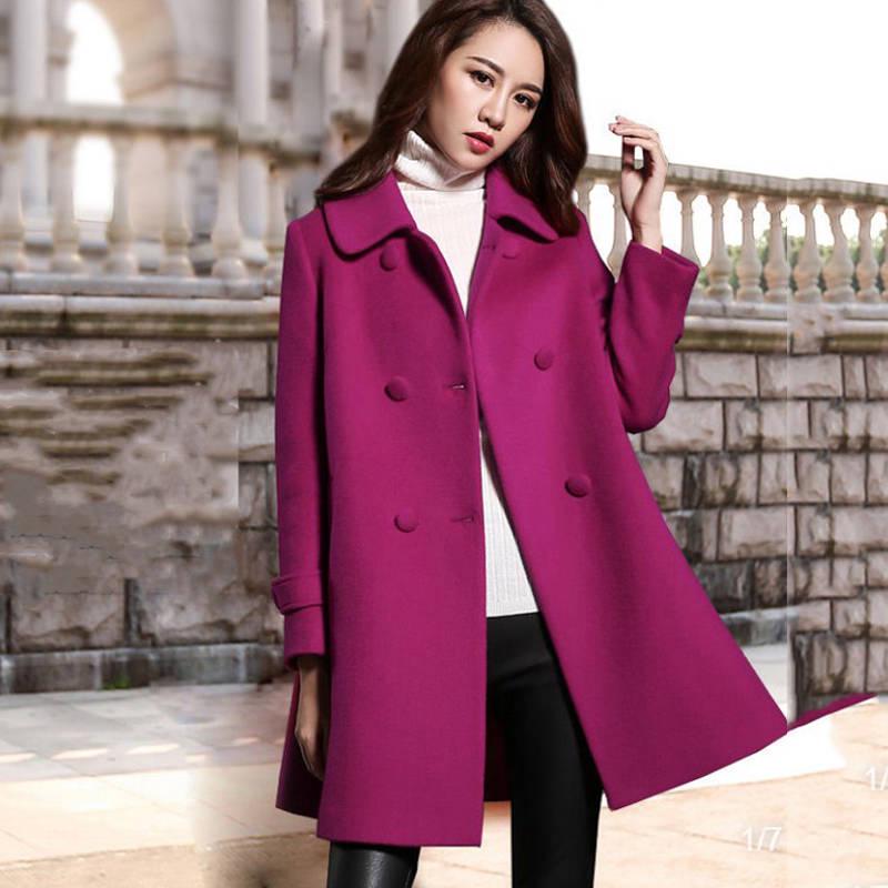 Autumn Winter Jacket Women Overcoat Wool Coat Plus Size 3xl 4xl Slim Blend Clothes Ladies Outerwear