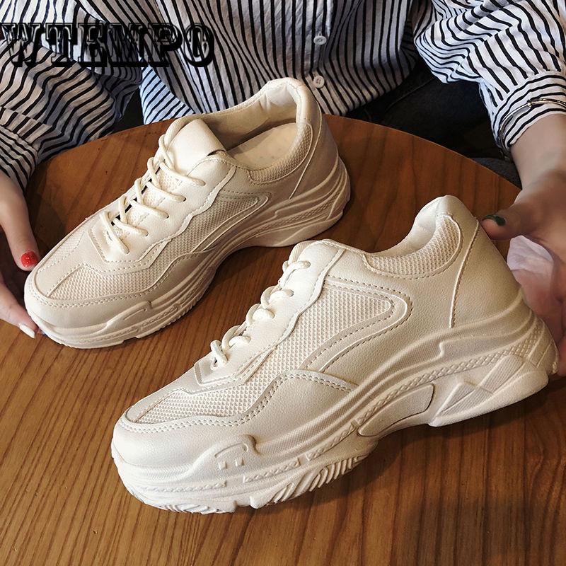 Sneakers Women Trendy Chunky Dad Shoe Laces Platform Shoes Camouflage Sneakers