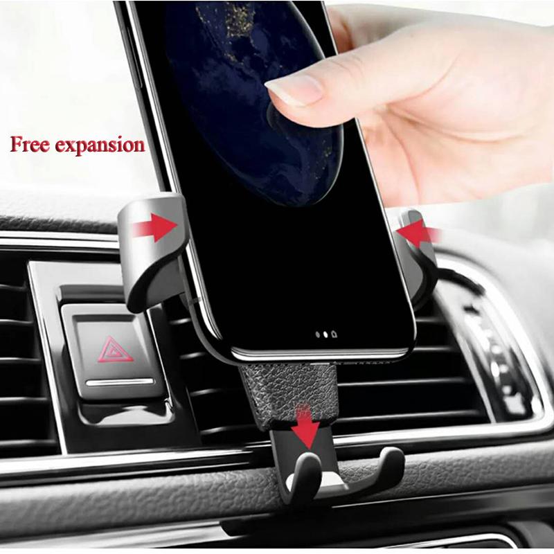 Universal Car Mobile Phone Aluminum Alloy Gravity Support Holder Air Vent Mount Stand No Magnetic