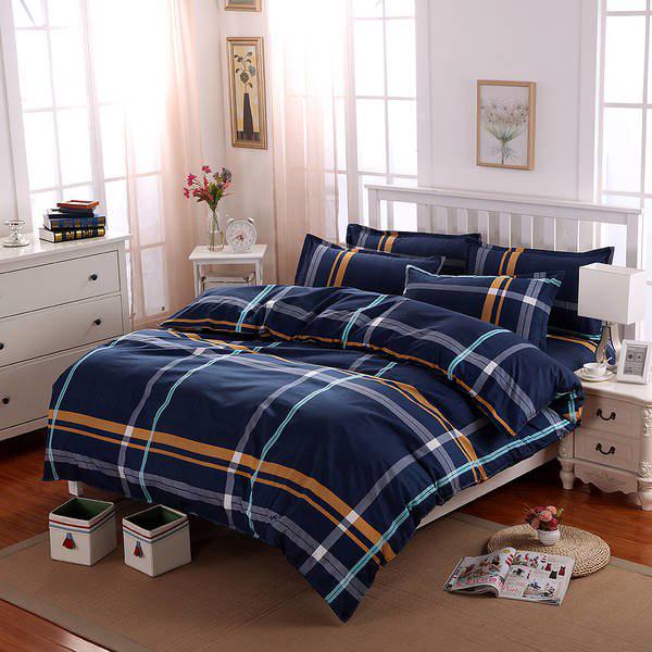 WTEMPO Brand fashion Student dormitory lattice Geometric Pattern Polyester Bedding  Duvet Cover