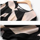 Imitation Silk Stitching T-shirt Women Spring and Summer New Short-sleeved Loose Round Neck Printed Top Blouse