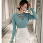 Sweater Women Autumn Winter Bottoming Shirt Women's Mesh Stitching Loose Long-sleeved Round Neck Korean Knit Sweater with Top