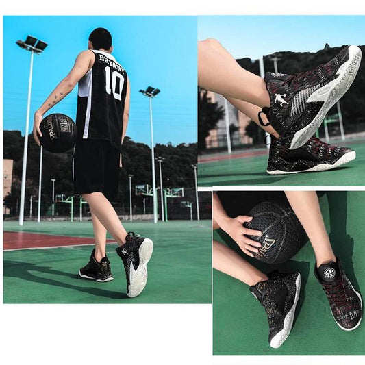 Basketball Boots Men's High Top Cushioning Basketball Sneakers Breathable Athletic Outdoor Sport