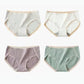 Women's 4Pcs/Set Mid Waist Breathable Seamless Underpants All-match Solid Color Large Size Causal Soft Panties