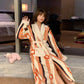 Autumn and Winter Coral Velvet Nightgown Women Plus Velvet Thick Bathrobe Morning Gown Pajamas White Hotel Beauty Salon Long Home Service Cute Style