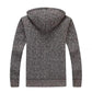 Autumn and Winter Men's Plus Velvet Knitted Cardigan Zipper Sweater Jacket Large Size Loose Knitted Cardigan Jacket Jacket