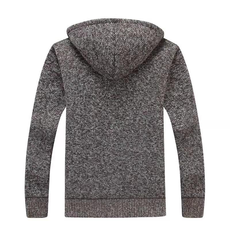 Autumn and Winter Men's Plus Velvet Knitted Cardigan Zipper Sweater Jacket Large Size Loose Knitted Cardigan Jacket Jacket