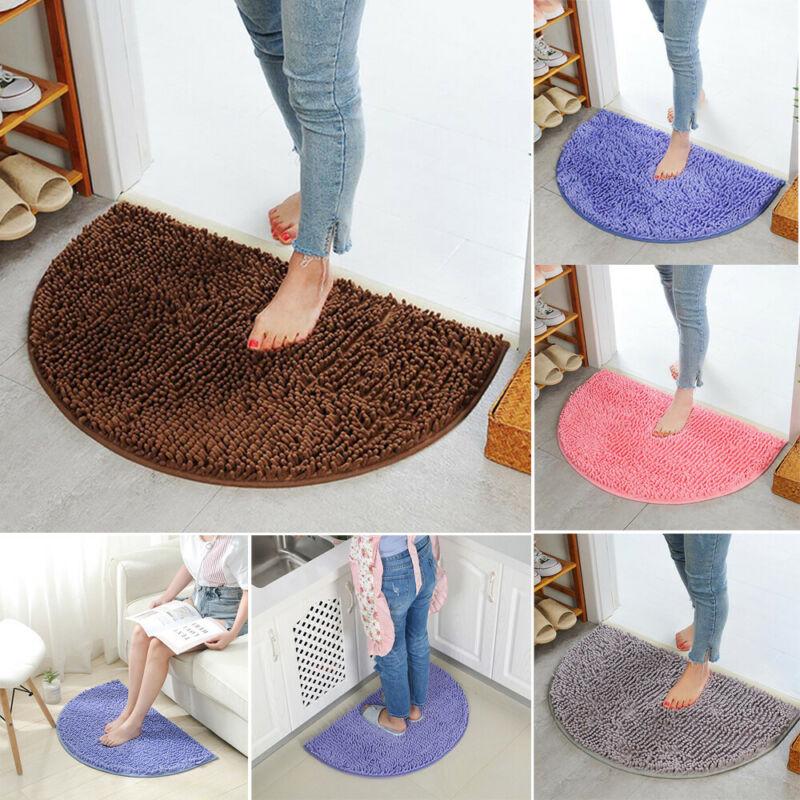 Soft Carpet Slip-resistant Bathing Room Rug Floor Door Mat Dirt Barrier Semi Circle Floor Door Cushion Mat Rug