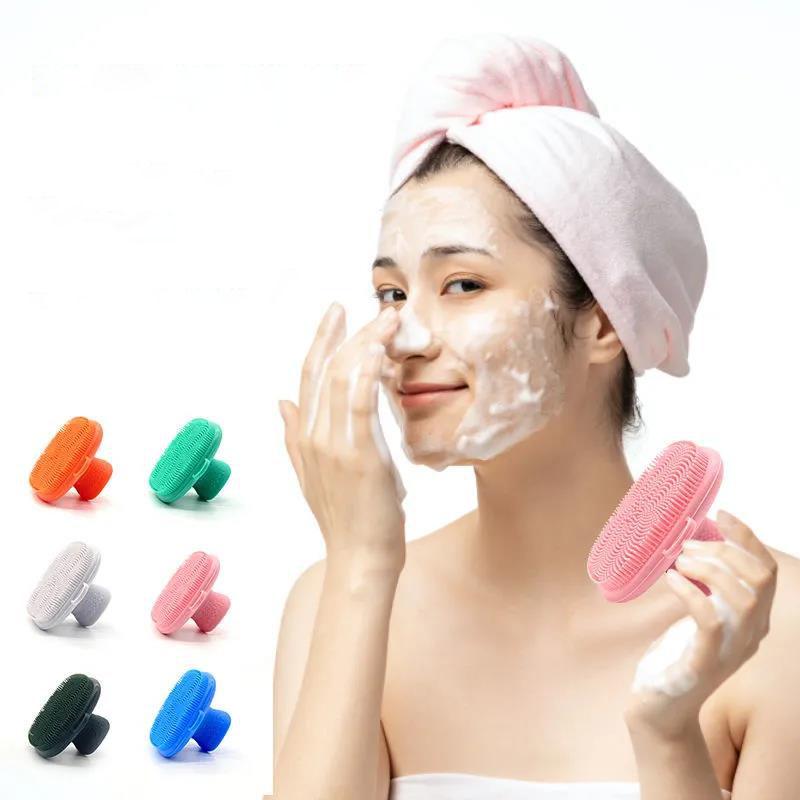 Facial Cleansing Artifact Silicone Facial Cleansing Beauty Brush Soft Bristles Manual Massage Cleansing Brush Facial Deep Cleansing Pores