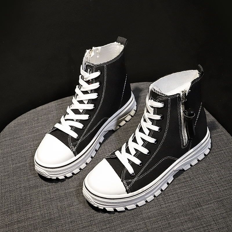 Fashion High-top Canvas Shoes Outdoor All-match Spring and Summer Shoes Ladies Trendy Casual Work Shoes