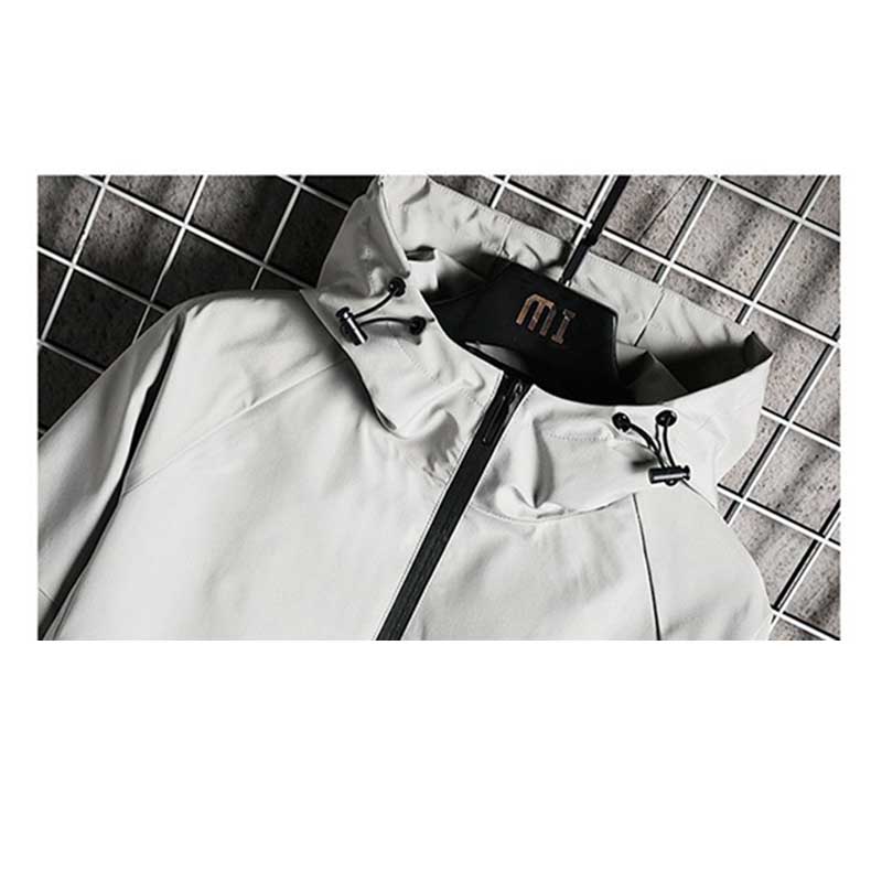 Men's Jacket Spring and Autumn Men's Jacket Simple Versatile Hooded Solid Color Casual Top Clothes