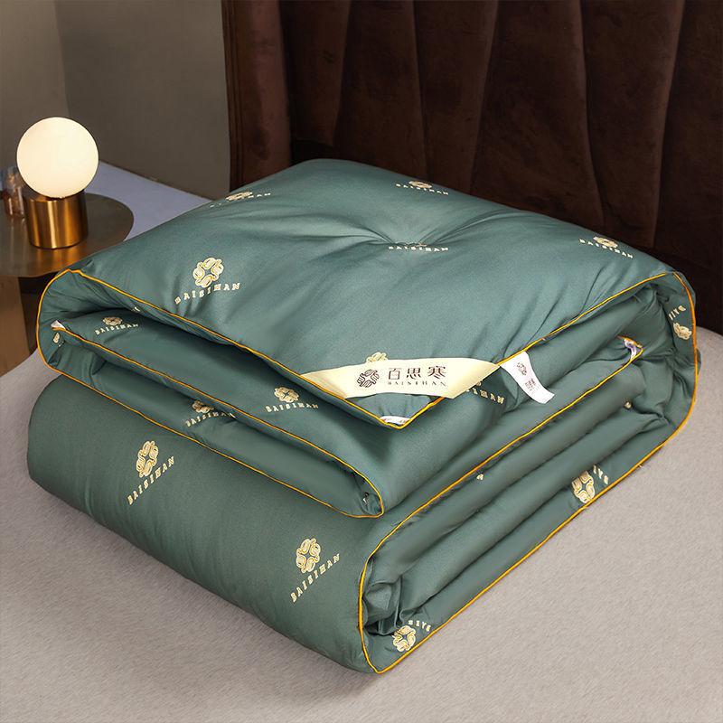 Antibacterial Down Quilt Thickened Warmth Quilt Core Large Four Seasons Printing Quilt