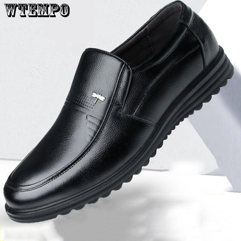 Plus Velvet Warm Leather Shoes Men's Business Casual Leather Shoes Non-slip Soft Sole