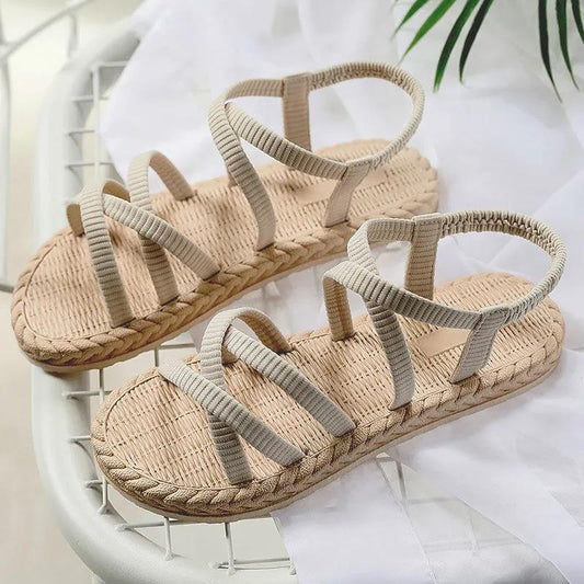 Summer Roman Sandals Students Wear Slippers Outside Women's Summer Fashion Strappy Slippers