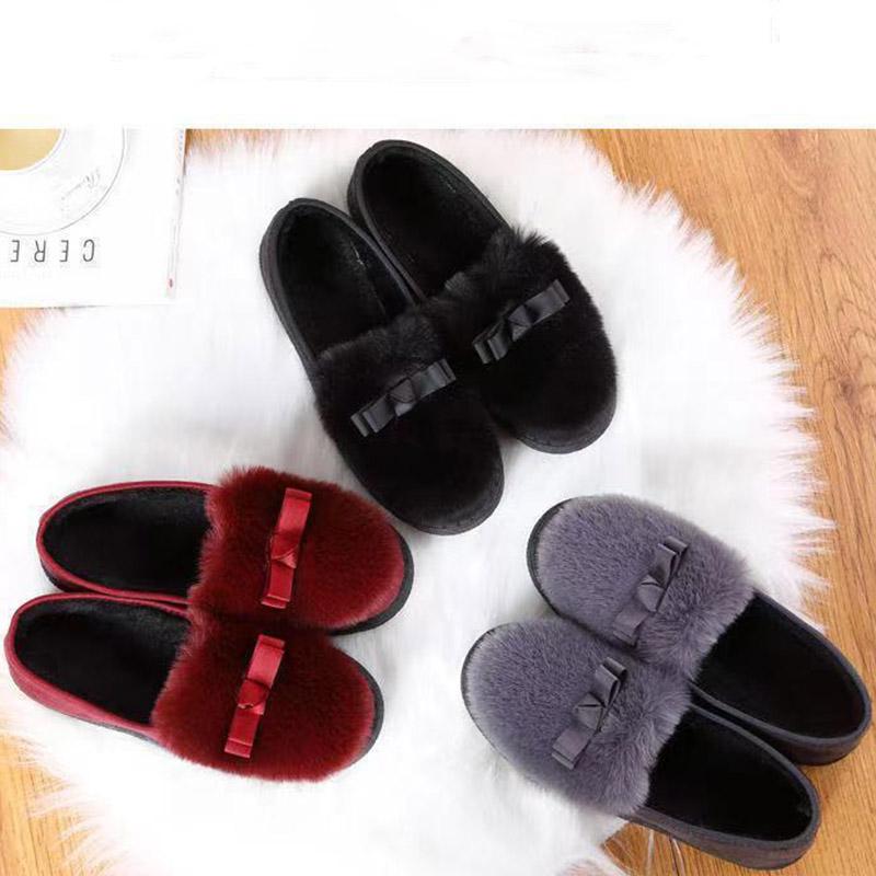 Women's Autumn and Winter Plush Shoes Flat All-match Cotton Shoes Outer Wear Plus Velvet Beanie Shoes