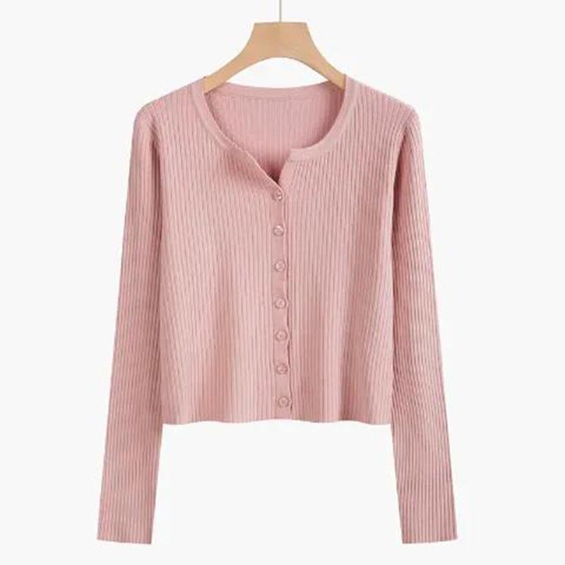 Thin Knitted Cardigan 2021 Sun Protection Jacket with Loose V-neck Long-sleeved Jacket