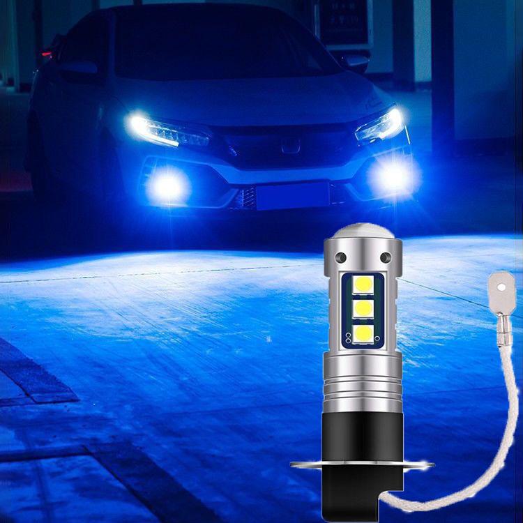 H3 220W Super Bright Headlight Seven Color LED Car Front Fog Light Natural/ Strobe Light Car Light Bulb