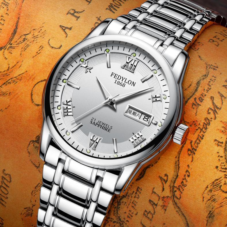 Mens Business Male Watch Automatic Machinery Watches Men Fashion Stainless Steel WristWatch Clock