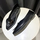 Sweet Pointed Toe Flat Shallow Mouth Single Shoes All-match Women's Shoes Heart-shaped Square Buckle Soft Leather Flat Shoes