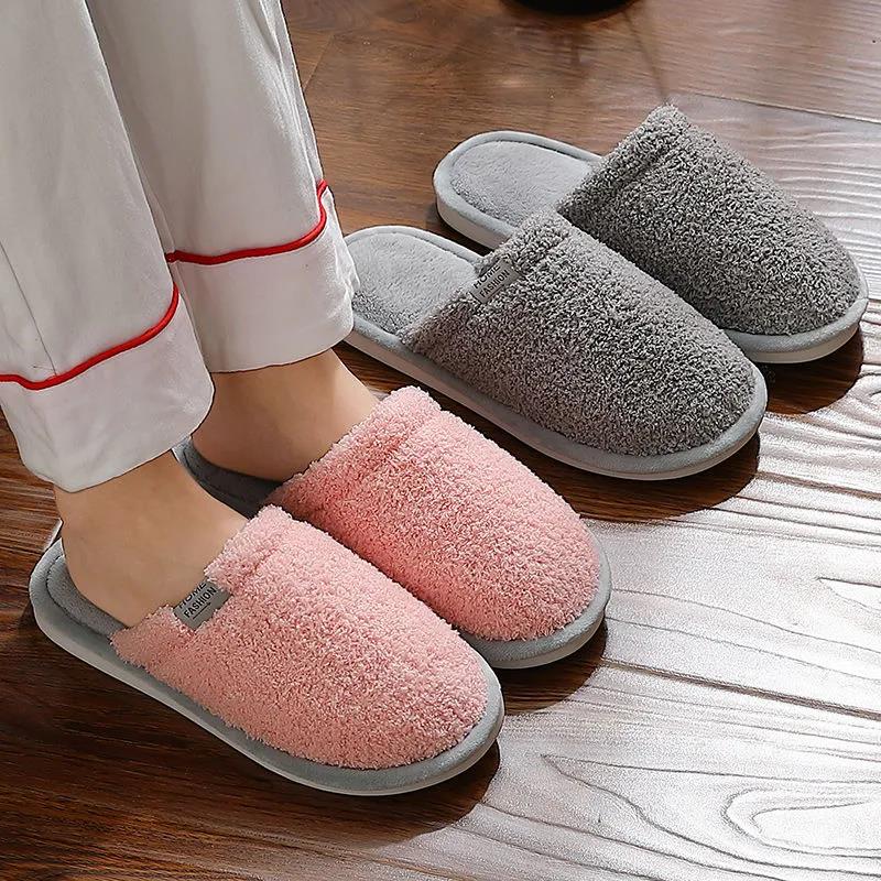 Autumn and Winter Couple Indoor Cotton Slippers Home Slip-proof and Warm Soft-soled Cotton Slippers