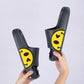 Summer Couple Cute Smiley Slippers Women's Non-slip Thick-soled Slippers Men Outdoor Beach Flip-flops EVA Home Slippers